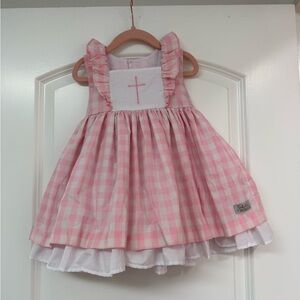 NIB Tabitha Twinkle Pink Gingham Charlotte Easter Cross Dress Sz 2